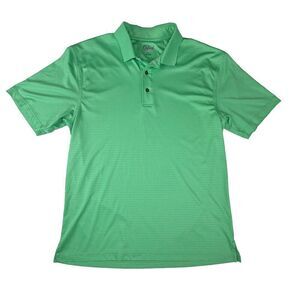Oxford America Mens Large Green Golf Polo Shirt Performance Short Sleeve